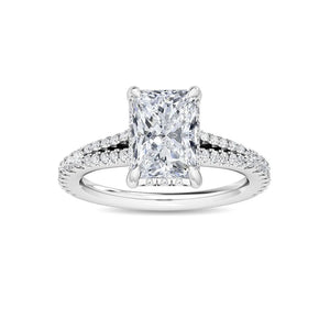 14K 2.5ct Natural Diamond Radiant Cut Solitaire Engagement Ring