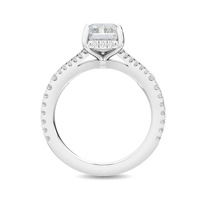 18K Solid Gold 2.50 CTW Radiant Cut Lab Grown Diamond Engagement Ring - Alternate Angle