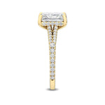 18K Solid Gold 2.50 CTW Radiant Cut Natural Diamond Engagement Ring - Detail | Riyanika Jewels