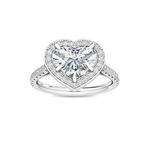 14K 2.5ct Lab Grown Diamond Heart Cut Halo Engagement Ring