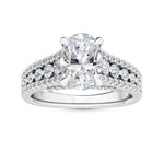 14K 2.5ct Lab Grown Diamond Oval Cut Pave Engagement Ring