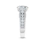 18K Solid Gold 2.42 Ct Oval Split Shank Pavé Natural Diamond Engagement Ring - Detail | Riyanika Jewels