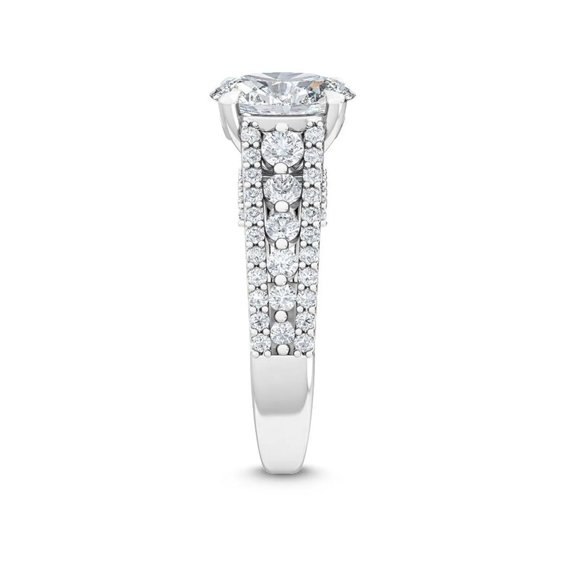14K 2.5ct Lab Grown Diamond Oval Cut Pave Engagement Ring
