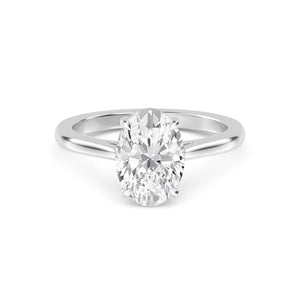 Oval 1.56 Ct Natural Diamond Engagement Ring in 18K Solid Gold