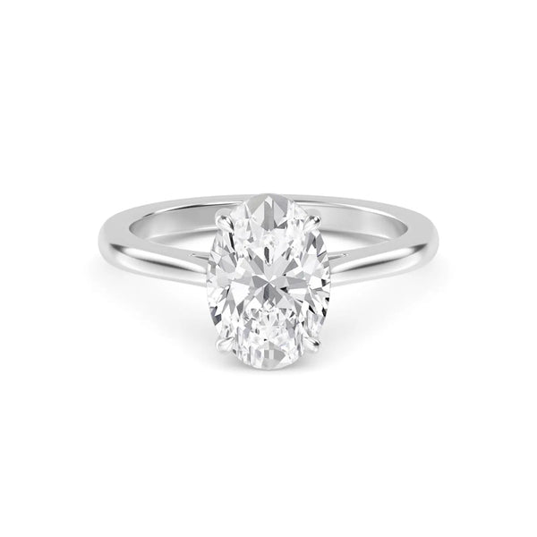 14K 1.5ct Natural Diamond Oval Cut Solitaire Engagement Ring