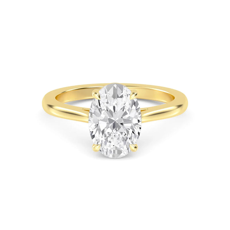 Oval 1.56 Ct Natural Diamond Engagement Ring in 18K Solid Gold - Detail | Riyanika Jewels