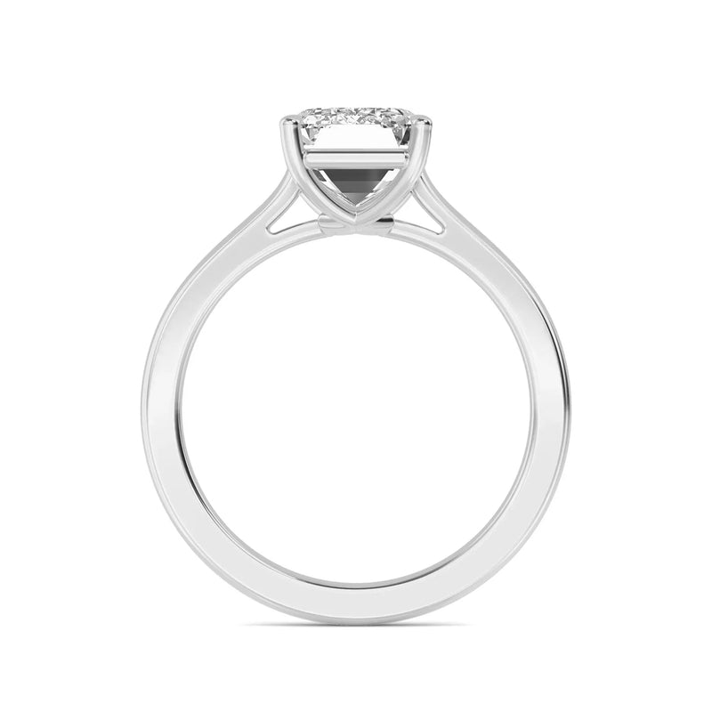 1.57ct Emerald Cut Natural Diamond Solitaire Engagement Ring in 18K Solid Gold - Close Up