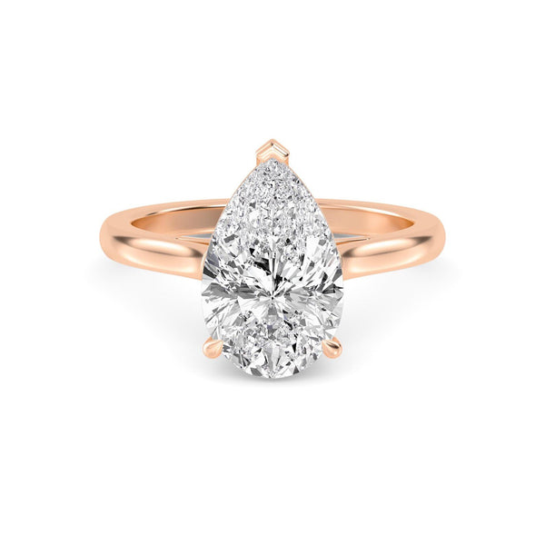 Elegant 1.50 Carat Pear Cut Lab Grown Diamond Engagement Ring Set in 18K Solid Gold - Side View | Riyanika Jewels