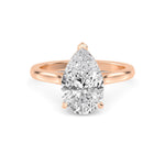 Elegant 1.50 Carat Pear Cut Natural Diamond Engagement Ring Set in 18K Solid Gold - Side View