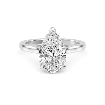 Elegant 1.50 Carat Natural Pear Cut Diamond Engagement Ring Set in 18K Solid Gold
