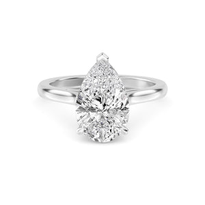 14K 1.5ct Natural Diamond Pear Cut Solitaire Engagement Ring