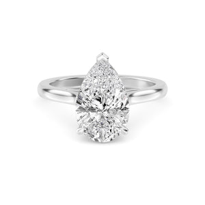 Elegant 1.50 Carat Natural Pear Cut Diamond Engagement Ring Set in 18K Solid Gold