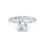14K 1.5ct Natural Diamond Radiant Cut Solitaire Engagement Ring
