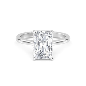 18K Solid Gold 1.6ct Radiant Cut Natural Diamond Solitaire Engagement Ring