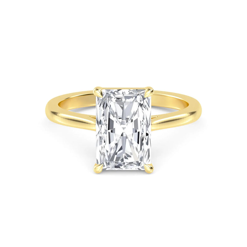 18K Solid Gold 1.6ct Radiant Cut Natural Diamond Solitaire Engagement Ring - Alternate Angle