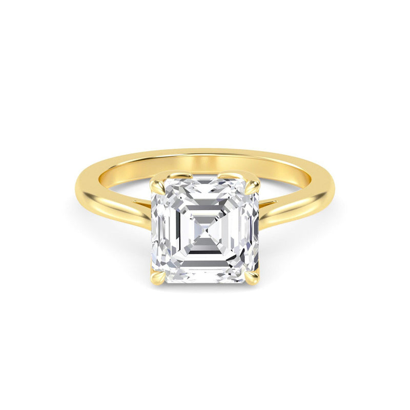 18K Solid Gold 1.53 CT Asscher Cut Diamond Solitaire Engagement Ring - Alternate Angle