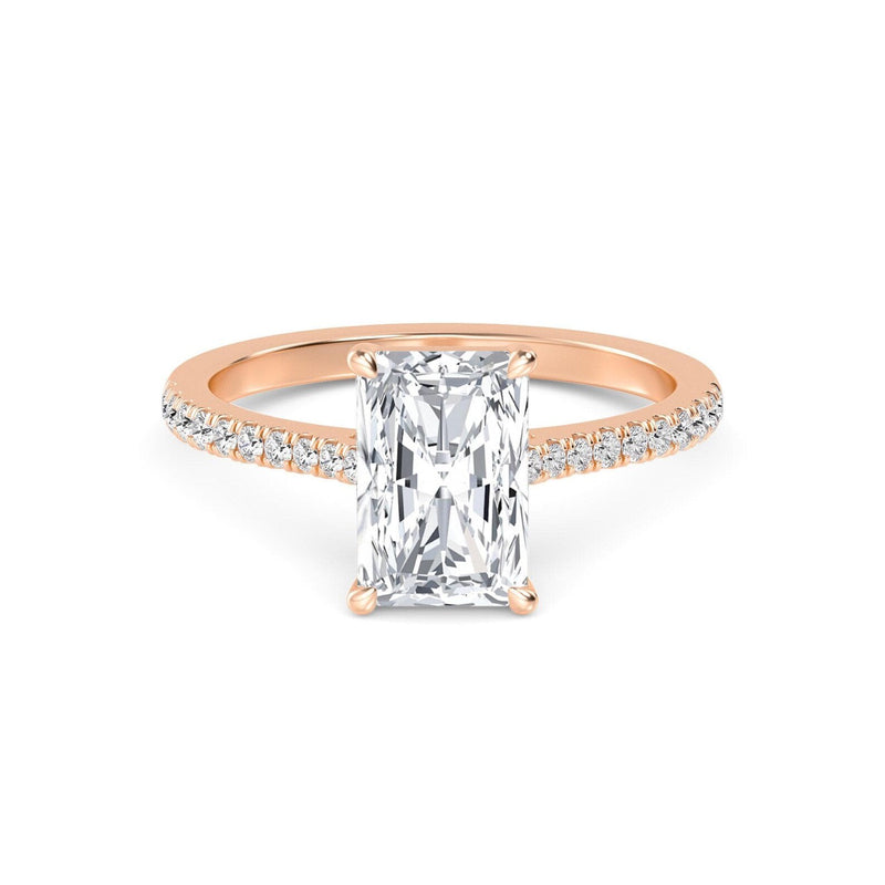 14K 1.5ct Natural Diamond Radiant Cut Solitaire Engagement Ring