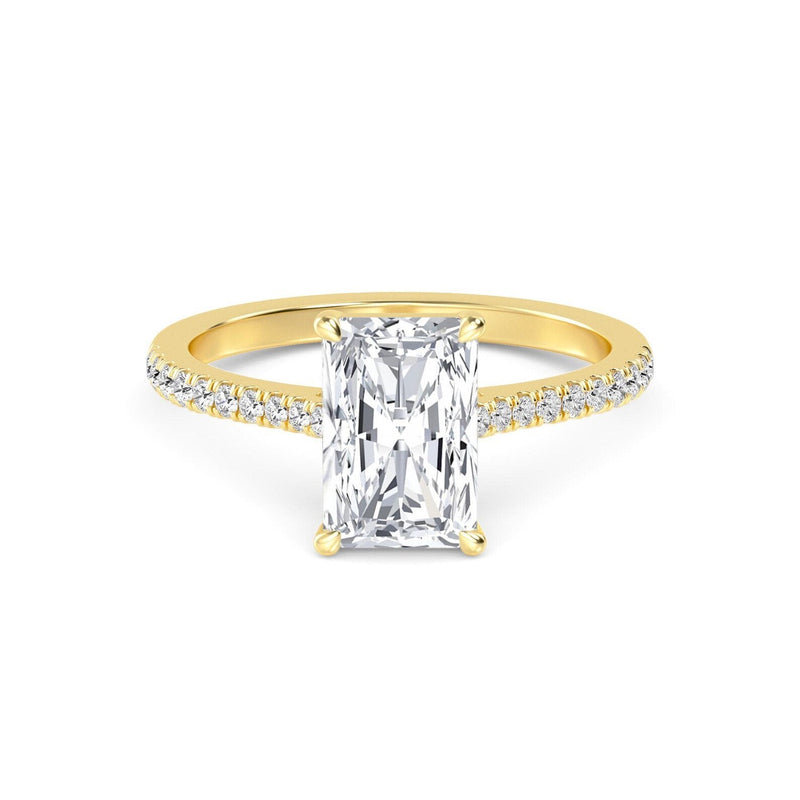 14K 1.5ct Natural Diamond Radiant Cut Solitaire Engagement Ring