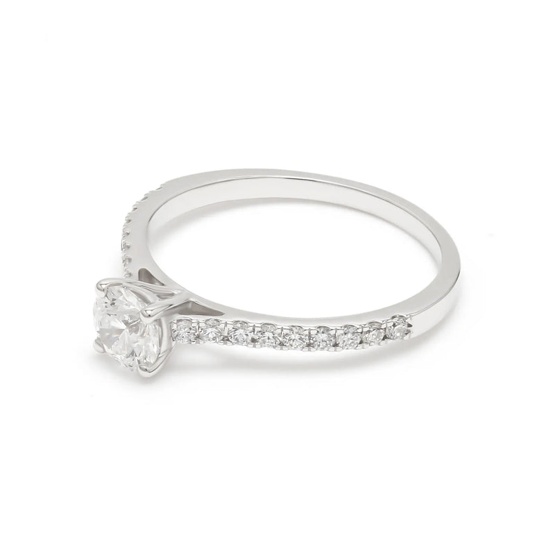 14K 1ct Lab Grown Diamond Round Cut Solitaire Engagement Ring