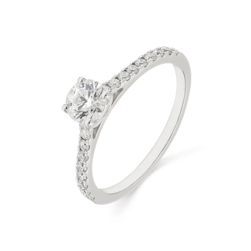 14K 1ct Natural Diamond Round Cut Solitaire Engagement Ring