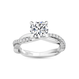 14K 1ct Natural Diamond Round Cut Solitaire Engagement Ring