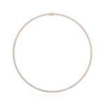18K Solid Gold 12ct Natural Diamond Tennis Necklace - Side View | Riyanika Jewels