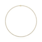18K Solid Gold 7 CT Natural Diamond Classic Tennis Necklace - Detail | Riyanika Jewels