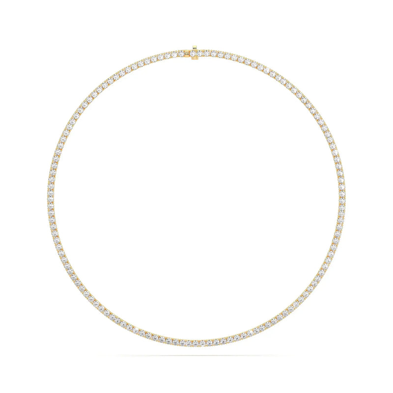 14K 12ct Natural Diamond Tennis Necklace
