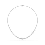 7 CT Classic Graduated Natural Diamond Tennis Necklace in 18K Solid Gold