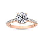 18K Solid Gold 1.18CT Stunning Round Cut Natural Diamond Solitaire Engagement Ring - Side View | Riyanika Jewels