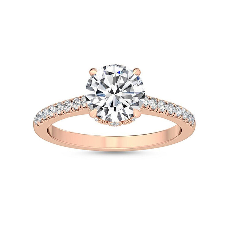 18K Solid Gold 1.18CT Stunning Round Cut Natural Diamond Solitaire Engagement Ring - Side View