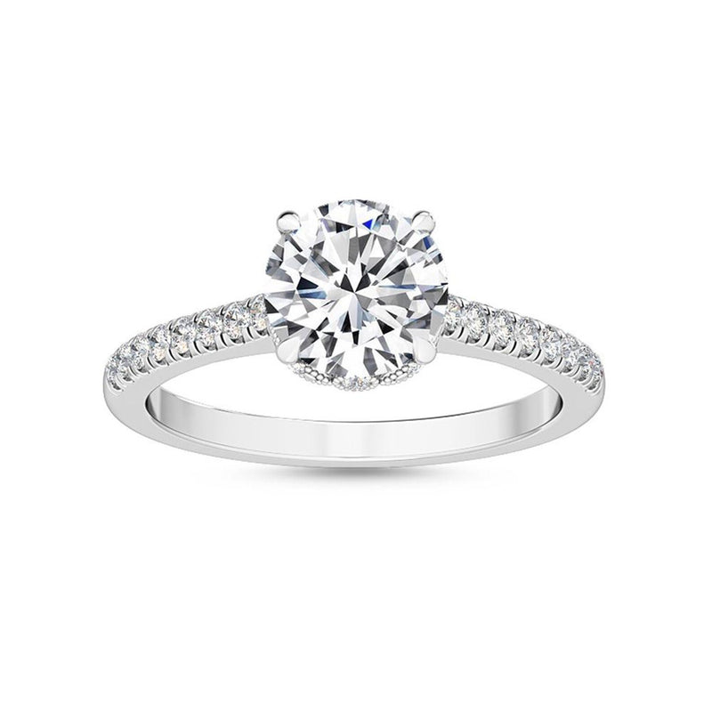 18K Solid Gold 1.18CT Stunning Round Cut Natural Diamond Solitaire Engagement Ring
