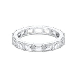 18K Solid Gold 3.2ct Emerald Cut Natural Diamond Eternity Band - Detail | Riyanika Jewels