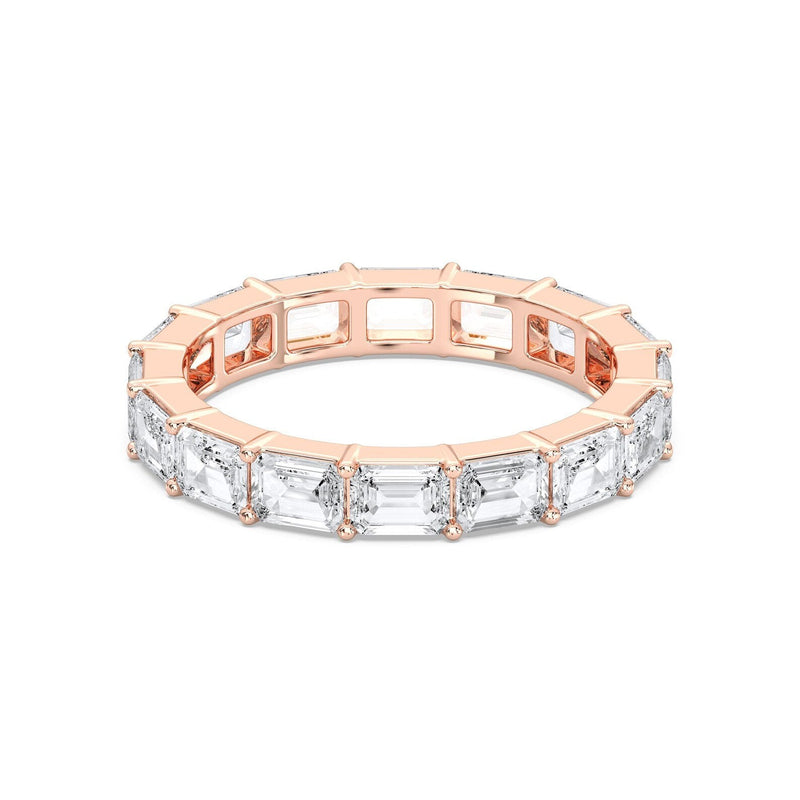 14K 3.2ct Natural Diamond Emerald Cut Eternity Band