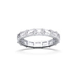 18K Solid Gold 3.2ct Emerald Cut Natural Diamond Eternity Band