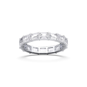 14K 3.2ct Natural Diamond Emerald Cut Eternity Band