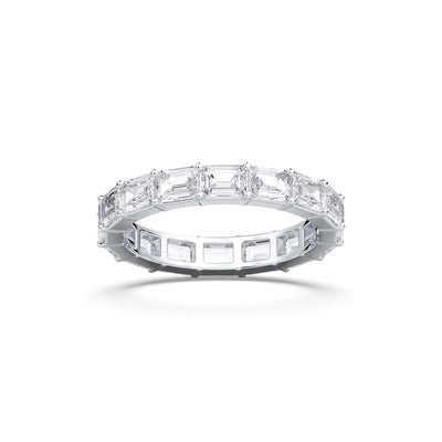 14K 3.2ct Natural Diamond Emerald Cut Eternity Band