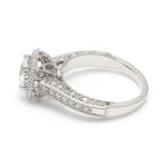 14K 1ct Natural Diamond Round Cut Halo Engagement Ring