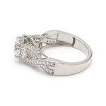 18K Solid Gold 1.52CT Round with Pavé Setting Lab Grown Diamond Engagement Ring - Close Up