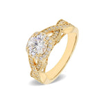 14K 1.52ct Lab Grown Diamond Round Cut Pave Engagement Ring