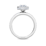 2.01 CT Marquise & Round Lab Grown Diamond Engagement Ring in 18K Solid Gold - Close Up