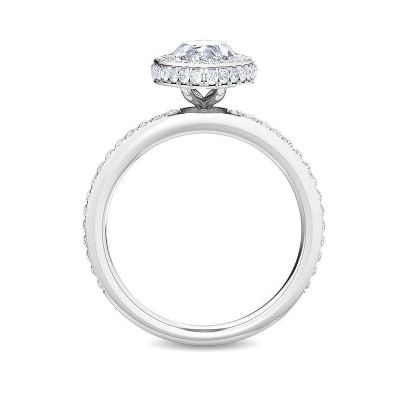 14K 2ct Natural Diamond Round Cut Halo Engagement Ring