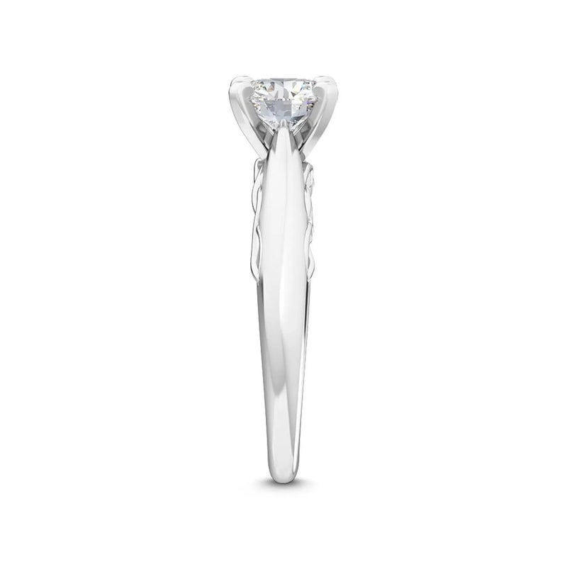 18K Solid Gold 1.00 Ct Lab Grown Diamond Solitaire Engagement Ring - Alternate Angle