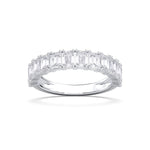 14K 2.5ct Lab Grown Diamond Emerald Cut Half Eternity Band