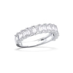14K 2.5ct Natural Diamond Emerald Cut Half Eternity Band