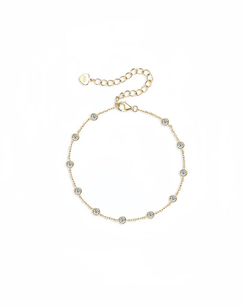 18K 0.6ct Round Cut Lab Grown Diamond Bezel Bracelet