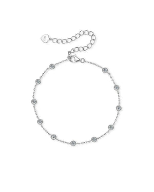 18K Solid Gold 0.6ctw Diamond by the Yard Bracelet | Diamond Bezel Station Bracelet