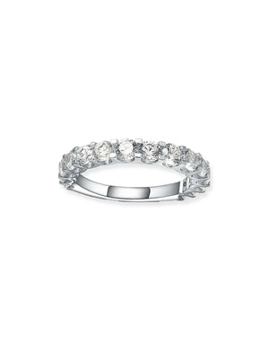 18K Solid Gold 1.5 Carat Natural Diamond 15 Stone Anniversary Ring