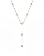 18K Solid Gold Multi Bezel Set Natural Diamond Pendant Necklace - Close Up | Riyanika Jewels