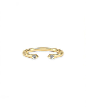 18K Solid Gold 0.2ct Natural Diamond Stacking Ring